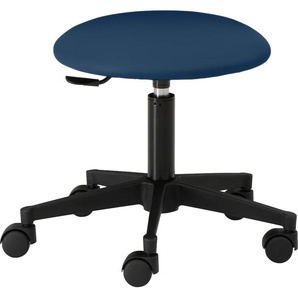 Drehhocker MAYER SITZMÖBEL 1350 Hocker Gr. B/H/T: 50 cm x 41,5 cm x 50 cm, Struktur (recyceltes Polyester), Sitz gepolstert-360 Bewegungsfreiheit-Hebelauslöser-höhenverstellbar, blau (dunkelblau) Bürohocker Drehhocker 1350