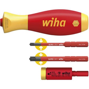 Wiha - Drehmoment Set easyTorque Adapter electric 2,8 Nm mit slimVario® Halter und slimBits sl/pz 4-tlg. (41478)