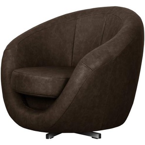Drehsessel Braun/Dunkelbraun Kunstleder Kotori 92 x 75 x 80cm