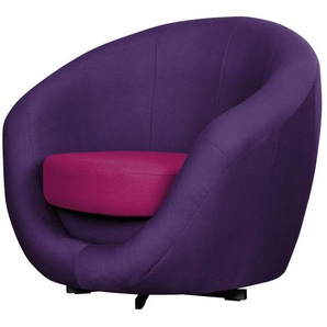 Drehsessel Violett Webstoff Etje 92 x 75 x 80cm