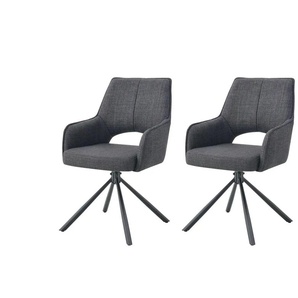 Drehstuhl 2er Set | grau | 57 cm | 91 cm |
