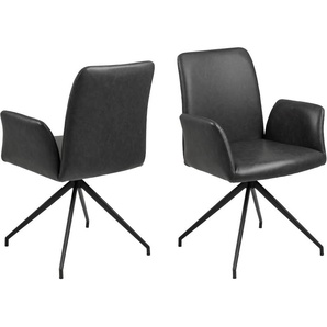 Drehstuhl ANDAS Nadine Stühle Gr. B/H/T: 59 cm x 88 cm x 59 cm, Kunstleder Lederoptik, Metall, schwarz Drehstuhl Esszimmerstuhl Lederstuhl Polsterstuhl Küchenstühle Stühle auswählbar mit einer Drehfunktion, Metallbeinen, Sitzhöhe 47 cm