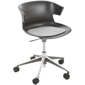 Drehstuhl , Anthrazit , Kunststoff , Füllung: Schaumstoff , Drehkreuz , 67x74-84x67 cm , Sitzfläche 360° drehbar , Arbeitszimmer, Bürostühle, Drehstühle