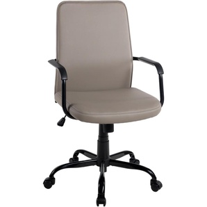 Drehstuhl DUO COLLECTION Janus Stühle Gr. H/T: 103 cm x 57 cm, Kunstleder uni, Metall-Polypropylen, grau (taupe, schwarz) Drehstuhl Wippmechanik mit Härtegradeinstellung