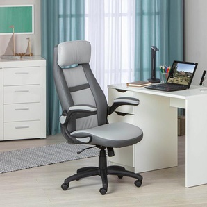 Drehstuhl INOSIGN Stühle Gr. B/H/T: 63,50 cm x 119 cm x 76 cm, Kunstleder, grau (dunkelgrau, hellgrau, schwarz) Bürodrehstuhl Bürostuhl Drehstuhl Drehstühle Stühle mit Armlehnen, Chefsessel