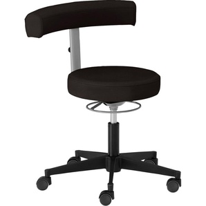 Drehstuhl MAYER SITZMÖBEL 1371 Stühle Gr. B/H/T: 62 cm x 69 cm x 62 cm, Struktur (recyceltes Polyester), Hartbodenrollen + Kunststoff, schwarz (schwarz, schwarz) Bürodrehstuhl Drehstühle belastbar bis 140 kg