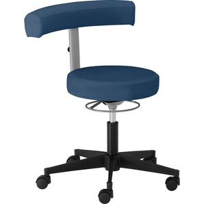 Drehstuhl MAYER SITZMÖBEL 1371 Stühle Gr. B/H/T: 62 cm x 69 cm x 62 cm, Struktur (recyceltes Polyester), Rollen für Teppichböden + Kunststoff, blau (dunkelblau, schwarz) Bürodrehstuhl Drehstühle belastbar bis 140 kg