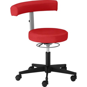 Drehstuhl MAYER SITZMÖBEL 1371 Stühle Gr. B/H/T: 62 cm x 69 cm x 62 cm, Struktur (recyceltes Polyester), Rollen für Teppichböden + Kunststoff, rot (rot, schwarz) Bürodrehstuhl Drehstühle