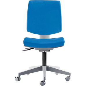 Drehstuhl MAYER SITZMÖBEL 2432SO Stühle Gr. B/H/T: 64 cm x 90 cm x 64 cm, Kunstleder, Belastbarkeit: 150 kg-besonders für Frauen geeignet + Kunststoff, blau (karibikblau, grau) Bürodrehstuhl Drehstühle