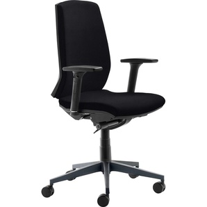 Drehstuhl MAYER SITZMÖBEL 2470 Stühle Gr. B/H/T: 67 cm x 106 cm x 62 cm, Struktur (100% Polyester), Armlehnen höhenverstellbar + Kunststoff, schwarz (schwarz, schwarz) Bürodrehstuhl Drehstühle Rückenhöhe 7-fach verstellbar