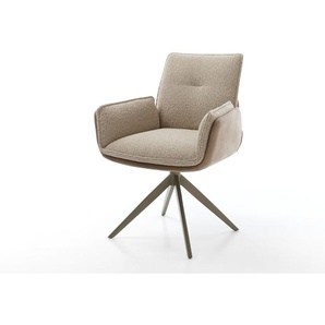 Drehstuhl Nela-Flex Materialmix Schlamm Kreuzgestell breit Effektfinish Titan 360° drehbar, Esszimmerstühle