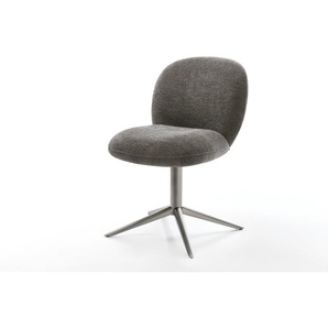 Drehstuhl Nube-Flex Bouclé Soft Schlamm Fußkreuz Graphit 360° drehbar Wippfunktion Taschenfederkern, Esszimmerstühle