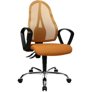 Drehstuhl , Orange, Schwarz, Chrom , Metall, Kunststoff, Textil , Drehkreuz , 48x103-111x48 cm , Lga, Made in Germany, Oeko-Tex® Standard 100 , Stoffauswahl , Arbeitszimmer, Bürostühle, Drehstühle