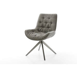 Drehstuhl Taimi-Flex Bouclé Soft Schlamm Kreuzgestell breit Graphit 360° drehbar Wippfunktion, Esszimmerstühle