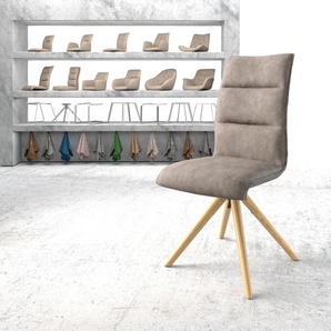 Drehstuhl Xantus-Flex Taupe Vintage Holzgestell konisch 180° drehbar, Esszimmerstühle