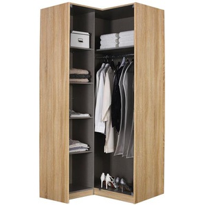 Drehtüren-Eckschrank II 210cm Braun/Eiche Sonoma Dekor ohne Spiegeltür/-en