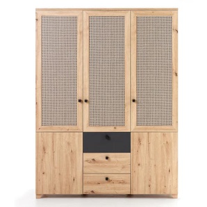 Drehtürenkleiderschrank Arona, Asteiche Nachbildung/anthrazit, Breite ca. 148 cm