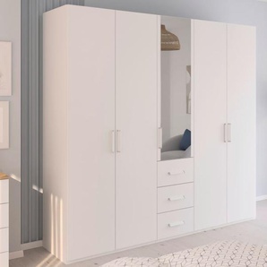 Drehtürenkleiderschrank Cherie, weiß, 250 x 223 cm