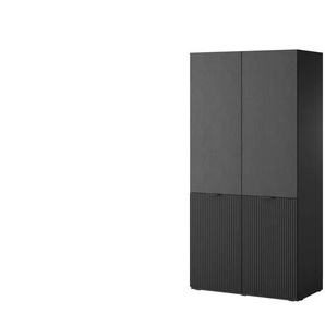 Drehtürenschrank 101 cm breit Sandbox ¦ schwarz ¦ Maße (cm): B: 101 H: 200