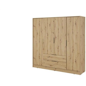 Drehtürenschrank 206 cm breit Lyke ¦ braun ¦ Maße (cm): B: 206 H: 200