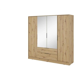 Drehtürenschrank 206 cm breit Lyke ¦ braun ¦ Maße (cm): B: 206 H: 200