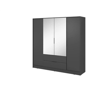 Drehtürenschrank 206 cm breit Lyke ¦ schwarz ¦ Maße (cm): B: 206 H: 200