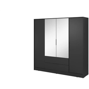 Drehtürenschrank 206 cm breit Lyke ¦ schwarz ¦ Maße (cm): B: 206 H: 200