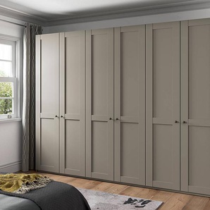 Drehtürenschrank 295cm Grau/Taupe ohne Spiegeltür/-en