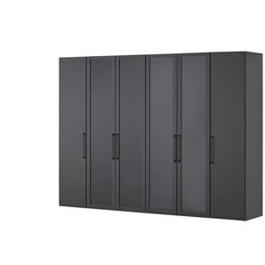 Drehtürenschrank 300 cm mit Glastüren Uma ¦ schwarz ¦ Maße (cm): B: 300 H: 216 T: 67.0