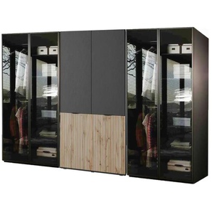 Drehtürenschrank 303 cm breit Sandbox ¦ schwarz ¦ Maße (cm): B: 303 H: 200
