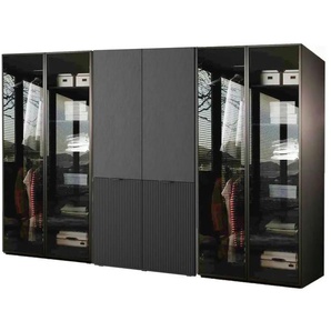 Drehtürenschrank 303 cm breit Sandbox ¦ schwarz ¦ Maße (cm): B: 303 H: 200