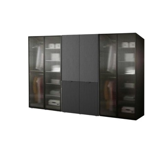 Drehtürenschrank 303 cm breit Sandbox ¦ schwarz ¦ Maße (cm): B: 303 H: 200