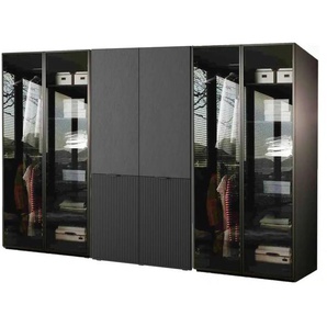 Drehtürenschrank 303 cm breit Sandbox ¦ schwarz ¦ Maße (cm): B: 303 H: 200