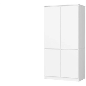 Drehtürenschrank 90 cm breit Valentina ¦ weiß ¦ Maße (cm): B: 90 H: 180