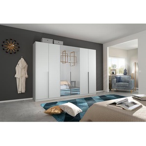 Drehtürenschrank Alabama 271 x 229cm Grau/Grau Premium Aluminium mit Spiegeltür/-en