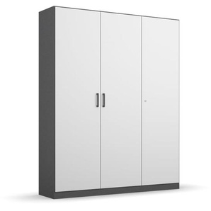 Drehtürenschrank Allrounder, grau metallic/alpinweiß, 3-türig, 1Tür abschließbar