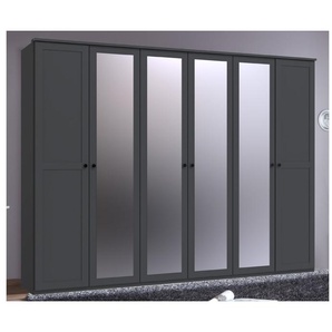 Drehtürenschrank Chalet, graphit, 270 x 210 cm, mit Spiegeltüren