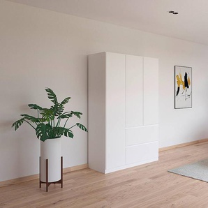 Drehtürenschrank Costa 136cm Weiß/Alpinweiß