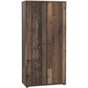 Drehtürenschrank, Dunkelbraun, Graubraun, Holzwerkstoff, 4 Fächer, 73.7x149.5x34.8 cm, Typenauswahl, Beimöbel erhältlich, Schlafzimmer,
