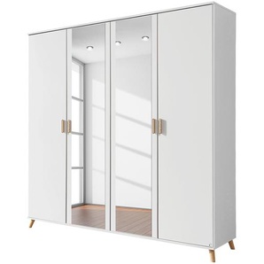 Drehtürenschrank Falun mit Spiegel 181cm Weiß
