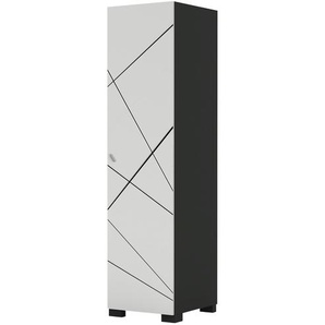 Drehtürenschrank - grau - Materialmix - 50 cm - 200 cm - 46,6 cm | Möbel Kraft