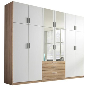 Drehtürenschrank Hildesheim-Extra, alpinweiß/Eiche Sonoma-Nachbildung, 271 x 229 cm
