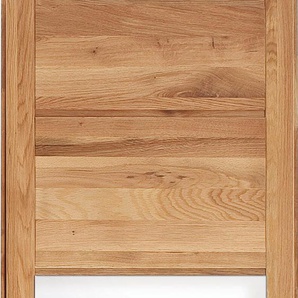 Drehtürenschrank HOME AFFAIRE Chamara Schränke Gr. B/H/T: 63 cm x 218 cm x 65 cm, 1-türig mit einem mittleren Glaseinsatz in weiß, 1 St., Basisausführung, beige (natur) Drehtürenschrank Kleiderschrank Drehtürenschränke aus massivem Eichenholz, in