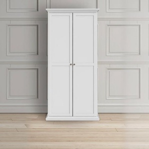 Drehtürenschrank HOME AFFAIRE Paris Schränke Gr. B/H/T: 96,2 cm x 200,5 cm x 60,5 cm, 2 St., weiß Drehtürenschränke im romatischen Landhaus-Stil und schönem Holzfurnier, Höhe 200,5 cm