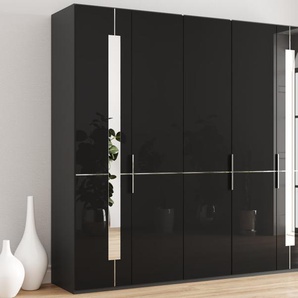 Drehtürenschrank Imola in graphit, mit Zierspiegeln, Breite ca. 246 cm