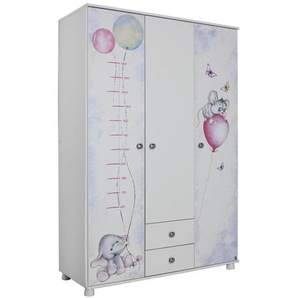 Drehtürenschrank Jemma, weiß, 136 x 199 cm