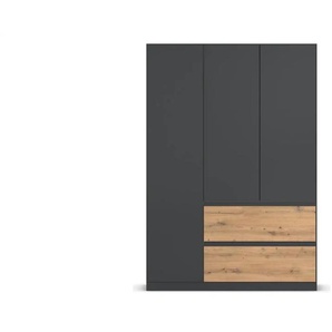Drehtürenschrank Joel-Extra | grau | 136 cm | 197 cm |