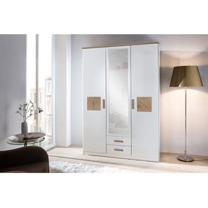 Drehtürenschrank Kärnten 135 x 199 x 58cm Weiß/Alpinweiß