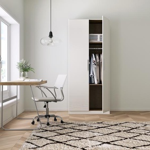 Drehtürenschrank V 91 x 210cm Weiß/Hochglanz Weiß/Alpinweiß