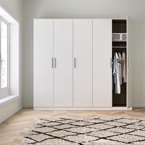 Drehtürenschrank V 226 x 210cm Weiß/Hochglanz Weiß/Alpinweiß